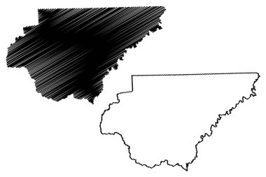 Rabun İlçesi, Gürcistan (ABD eyaleti, ABD, ABD, ABD) harita vektör çizimi, çizim Rabun haritası