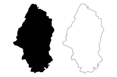 Haut-Rhin Departmanı (Fransa, Fransa Cumhuriyeti, Grand Est bölgesi) harita vektör çizimi, karalama çizimi Haut Rhin haritası