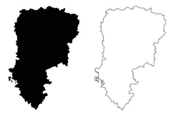艾斯内省 法兰西共和国 上法兰西地区 地图矢量图解 速写草图 — 图库矢量图片