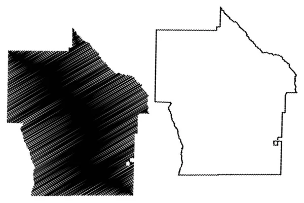 Terrell County Georgia County United States America Usa Mapa Wektor — Wektor stockowy