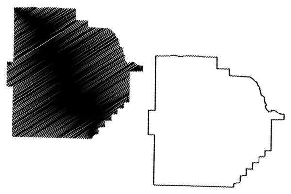 ジョージア州ティフト郡 アメリカ アメリカ アメリカ アメリカ 地図ベクトル図 スケッチブルなスケッチティフトマップ — ストックベクタ