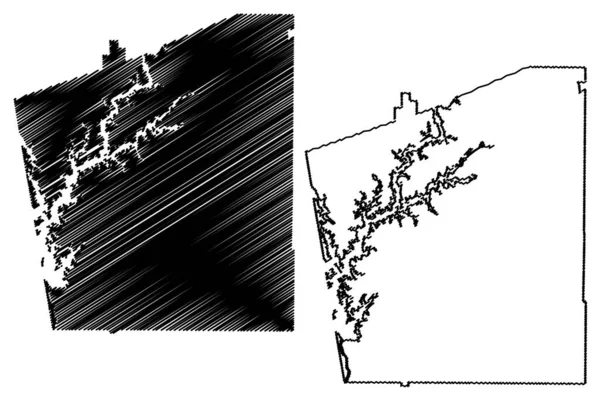 Troup County Georgia County United States America Map Vector Illustration — 스톡 벡터