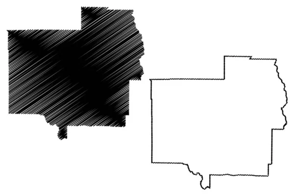 Turner County Georgia 미국군 Map Vector Illustration Scribble Sketch Turner — 스톡 벡터
