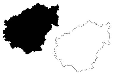Correze Departmanı (Fransa, Fransa Cumhuriyeti, Yeni Aquitaine bölgesi) harita vektör çizimi, Correze çizimi harita çizimi