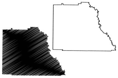 Wilcox County, Gürcistan (ABD eyaleti, Amerika Birleşik Devletleri, ABD, ABD) harita vektör çizimi, çizim çizimi Wilcox haritası