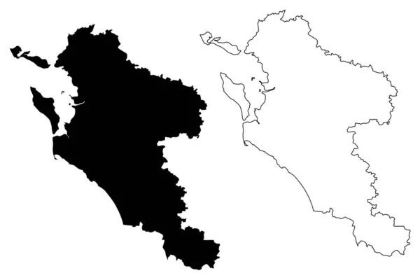 Морской Департамент Шаранта Франция Французская Республика Регион Нувель Аквитания Карта — стоковый вектор