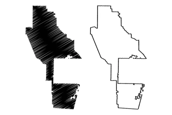 Ware County Georgia County Spojené Státy Americké Usa Usa Mapa — Stockový vektor