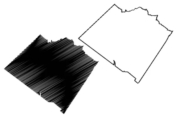 Walton County Georgia County United States America Usa Mapa Vector — Vector de stock