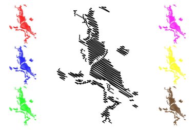 Arkhangelsk Şehri (Rusya Federasyonu, Rusya) harita vektör çizimi, çizim şehri Başmelek veya Başmelek haritası