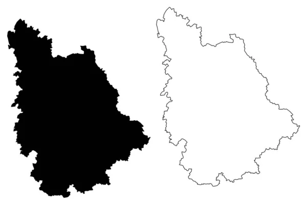 Dipartimento Vienne Francia Repubblica Francese Regione Nouvelle Aquitania Mappa Vettoriale — Vettoriale Stock