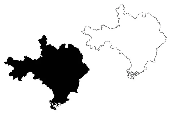 Departamento Gard França República Francesa Occitanie Região Occitania Mapa Ilustração —  Vetores de Stock