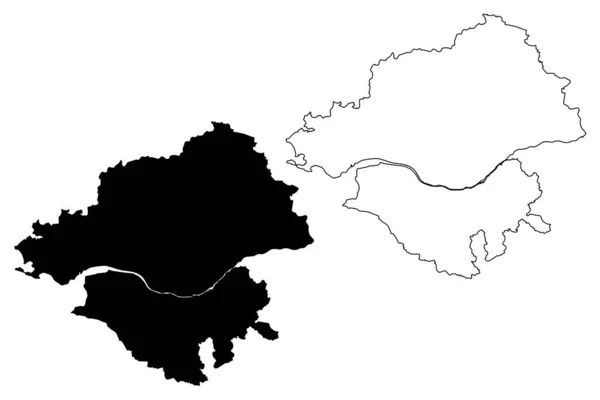 Departamento Loire Atlantique França República Francesa Região Pays Loire Ilustração —  Vetores de Stock