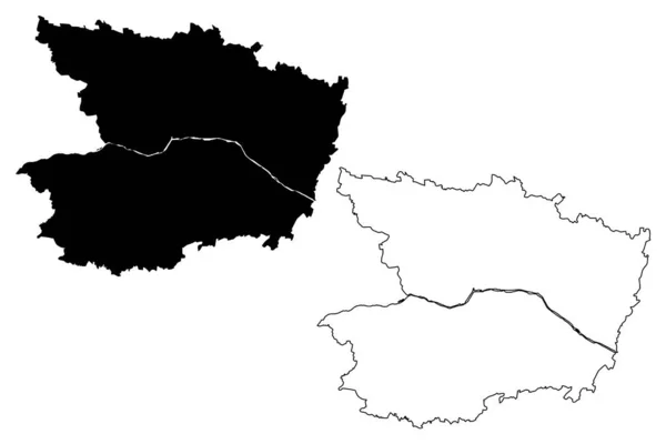 Maine Loire Department France French Republic Pays Loire Region Map — 图库矢量图片