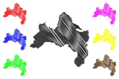 Freiburg im Breisgau City (Almanya Federal Cumhuriyeti, Baden-Wurttemberg) harita vektör çizimi, Freiburg im Breisgau haritası