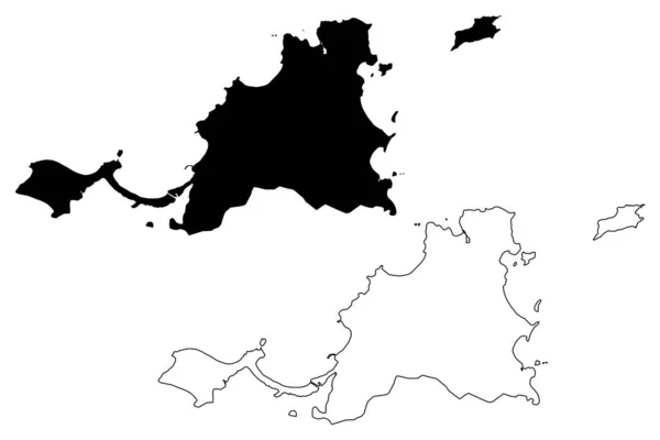 Острів Святого Мартіна Франція Французька Республіка Заморське Співтовариство Картографічна Векторна — стоковий вектор