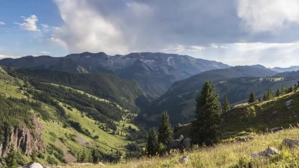 Timelapse landschap in de Rocky Mountains, Maroon-Snowmass wildernis — Stockvideo