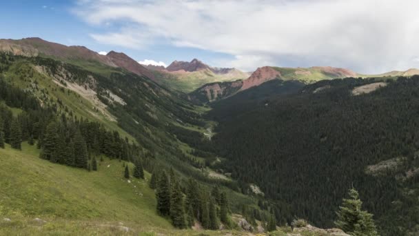 Timelapse landschap in de Rocky Mountains, Maroon-Snowmass wildernis — Stockvideo