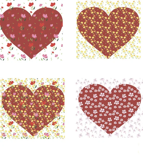 Spring wallpaper with hearts. Vector background. — Stock Vector