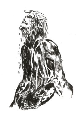 Zombi illüstrasyon mürekkep