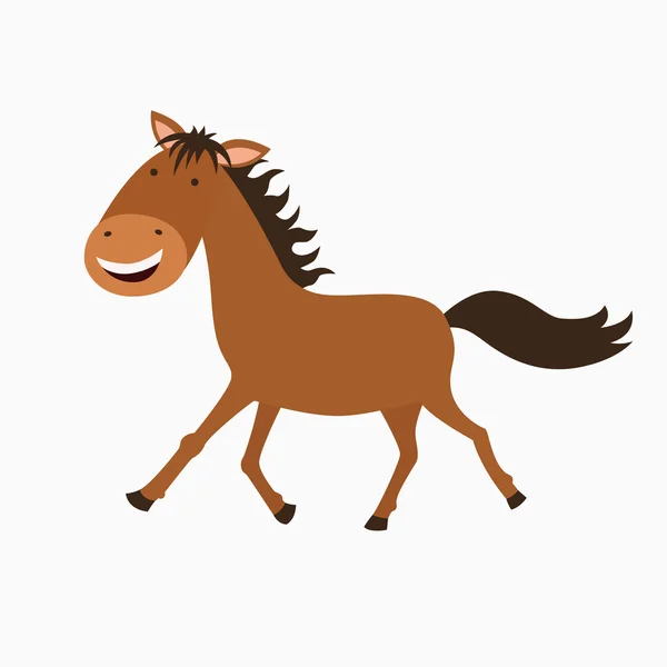 Ilustración de un caballo divertido — Vector de stock