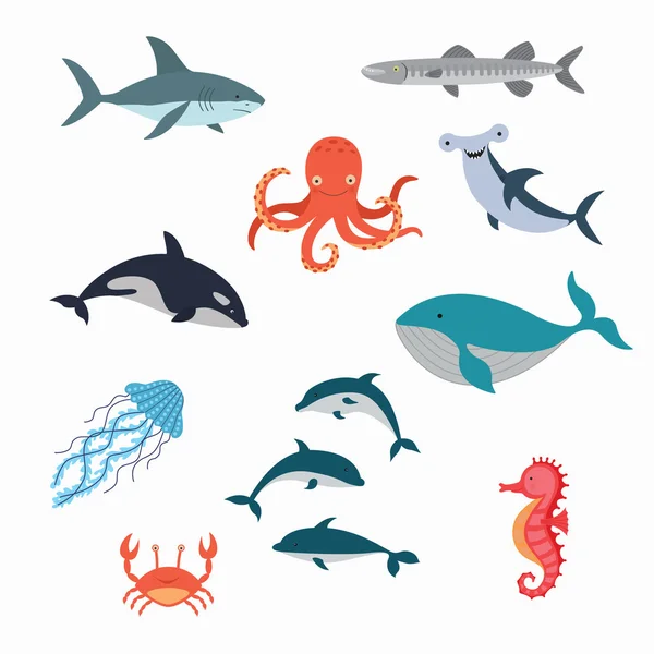 Illustration de conception de vecteurs de vie marine — Image vectorielle