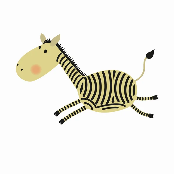 Çizgi film sevimli zebra — Stok Vektör