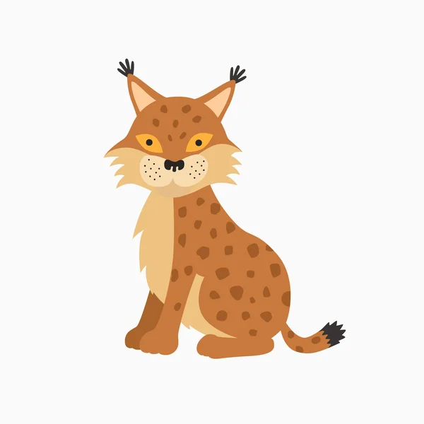 Illustration av söta lynx — Stock vektor