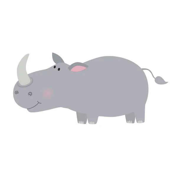 Lindo rinoceronte dibujos animados — Vector de stock