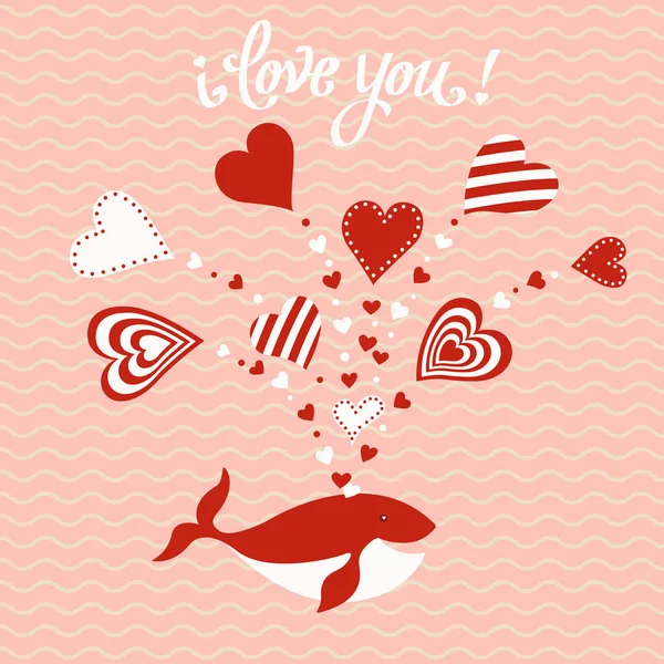 かわいい手描きのバレンタインデー カード — ストックベクタ