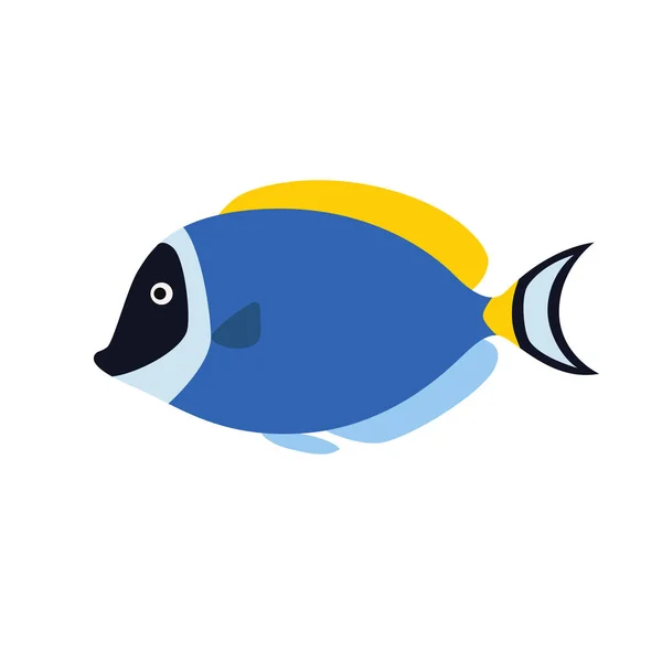 Vissen blauw chirurg — Stockvector