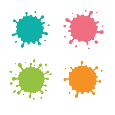 a set of colored blots clipart