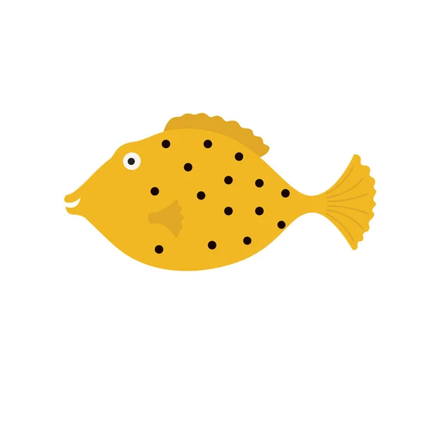 Κίτρινο κουτί ψάρια. Ostracion cubicus — Διανυσματικό Αρχείο