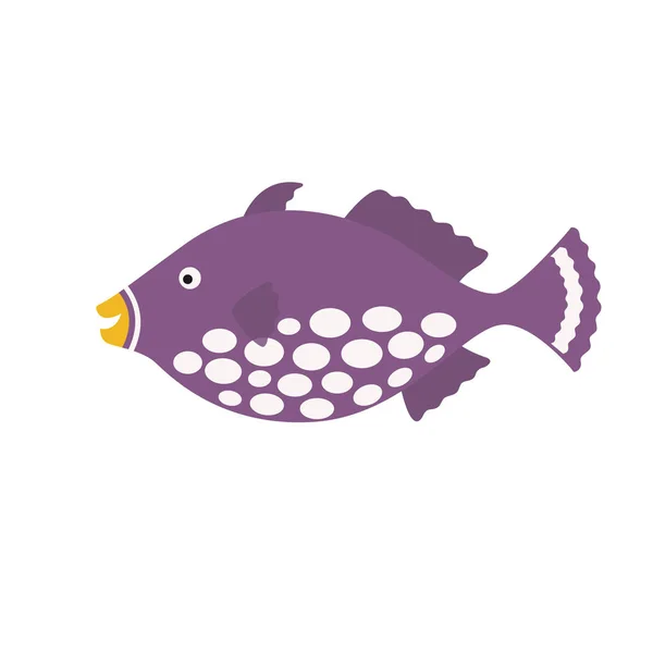 Palyaço Tiggerfish, egzotik balık tropikal deniz balıkları. — Stok Vektör