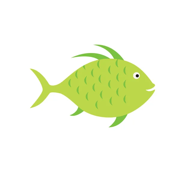 Zelená pruhovaná akvária exotické ryby tropické — Stockový vektor