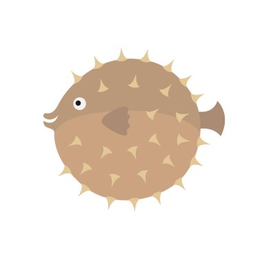 Beyaz arka plan üzerinde izole kirpi balığı