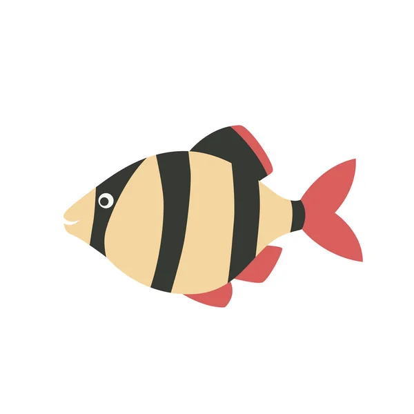 Barbus Fisch Ikone Karikatur. — Stockvektor
