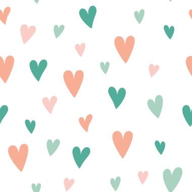 Dikişsiz desen kalp pembe mavi