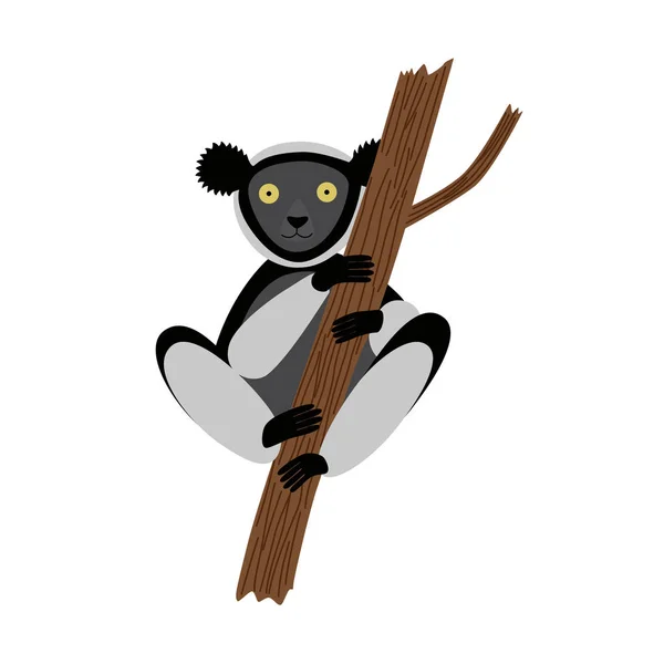 Imagen vectorial de la caricatura Indri — Vector de stock