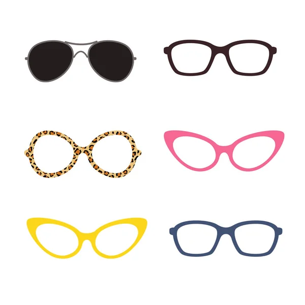 Glasses in different colors and forms — Stock Vector