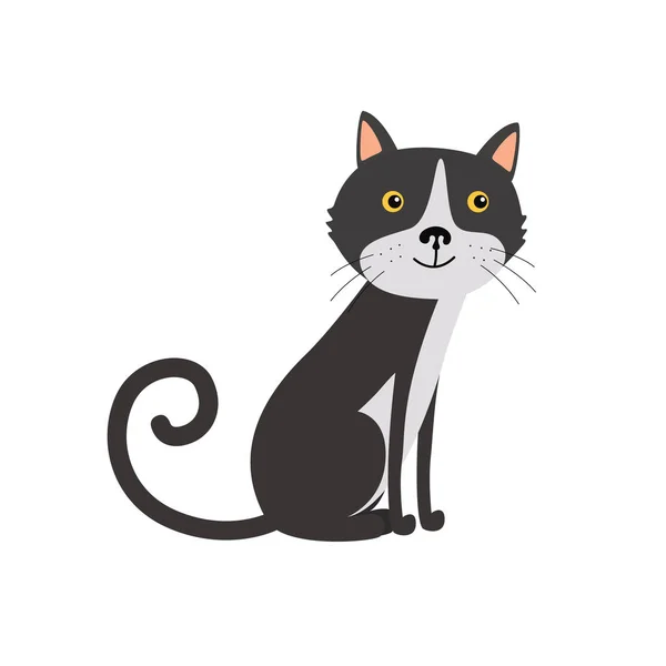 Симпатичная кошка сидит — стоковый вектор