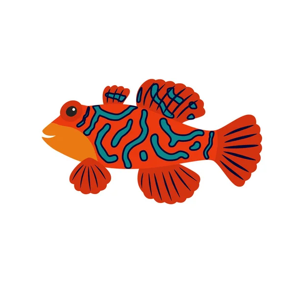 Ikan Cartoon mandarin - Stok Vektor