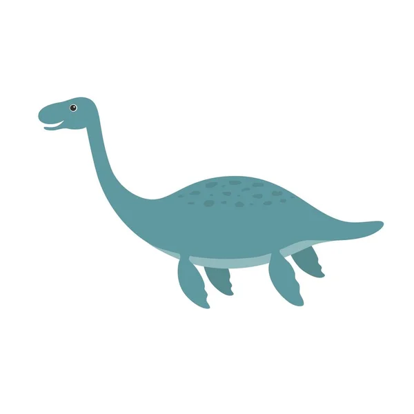 Lindo dibujo animado de plesiosaurio — Vector de stock
