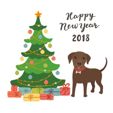 Mutlu yeni yıl 2018. Köpek yılı.