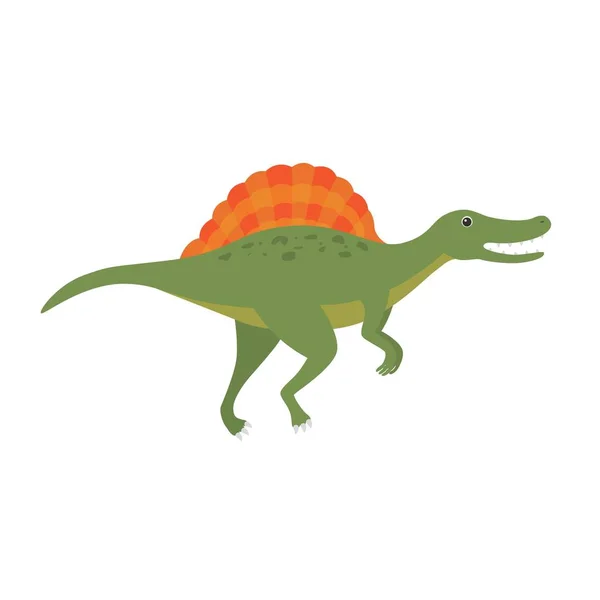 Vector stil plat ilustrație a animalului preistoric - spinosaurus . — Vector de stoc