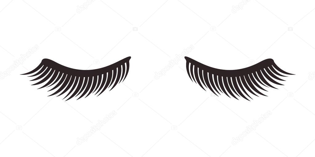 Eyelashes on white background, vector illustration.
