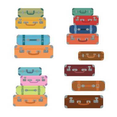 Simgeler Bagaj. Düz stil. Bavul Bagaj