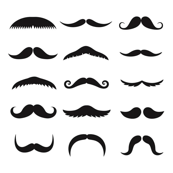 Conjunto de bigotes aislados sobre fondo blanco . Gráficos vectoriales