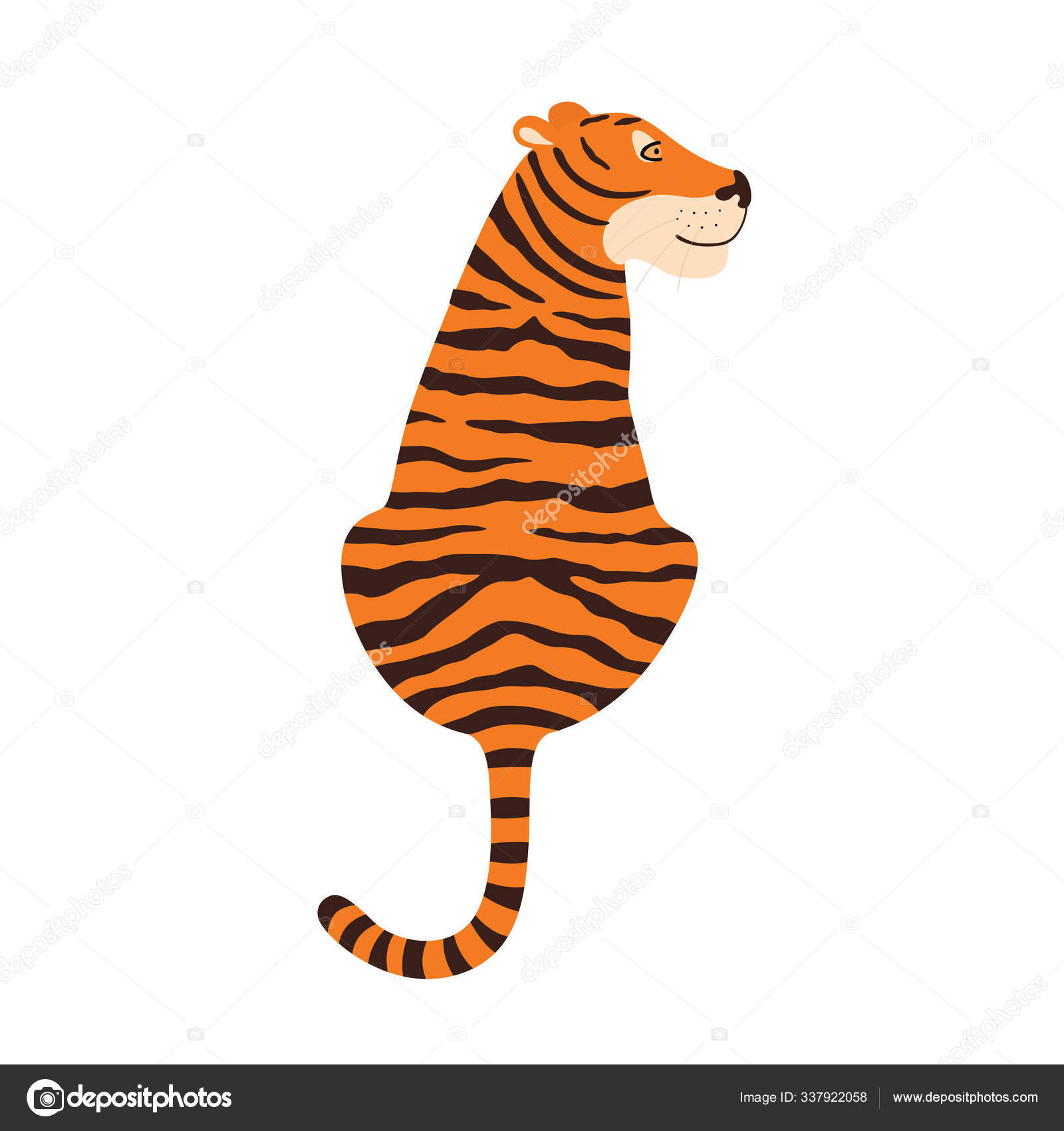 Tiger sitting view from the back. Vector illustration. — Free Stock Vector © #337922058 Tiger sitting view from the back. Vector illustration. — Free Stock Vector © #337922058