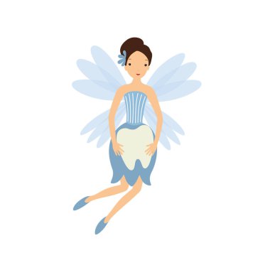 Diş perisi. Vektör illüstrasyonu beyaz arkaplanda izole edildi.