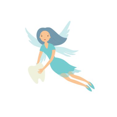 Diş perisi. Vektör illüstrasyonu beyaz arkaplanda izole edildi.